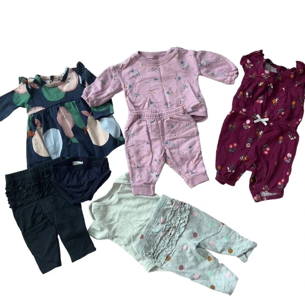 Bundle of Baby Girl Infant Newborn Tops Pants Jumpsuit Dress Diaper Cover